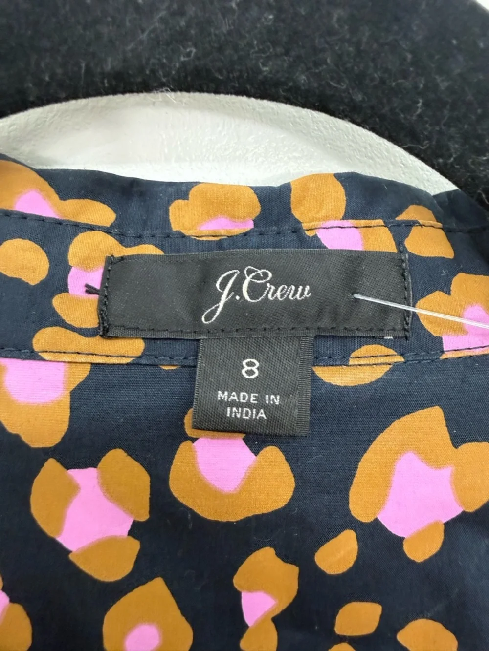 J Crew Navy Leopard Shirt Midi Dress Y9